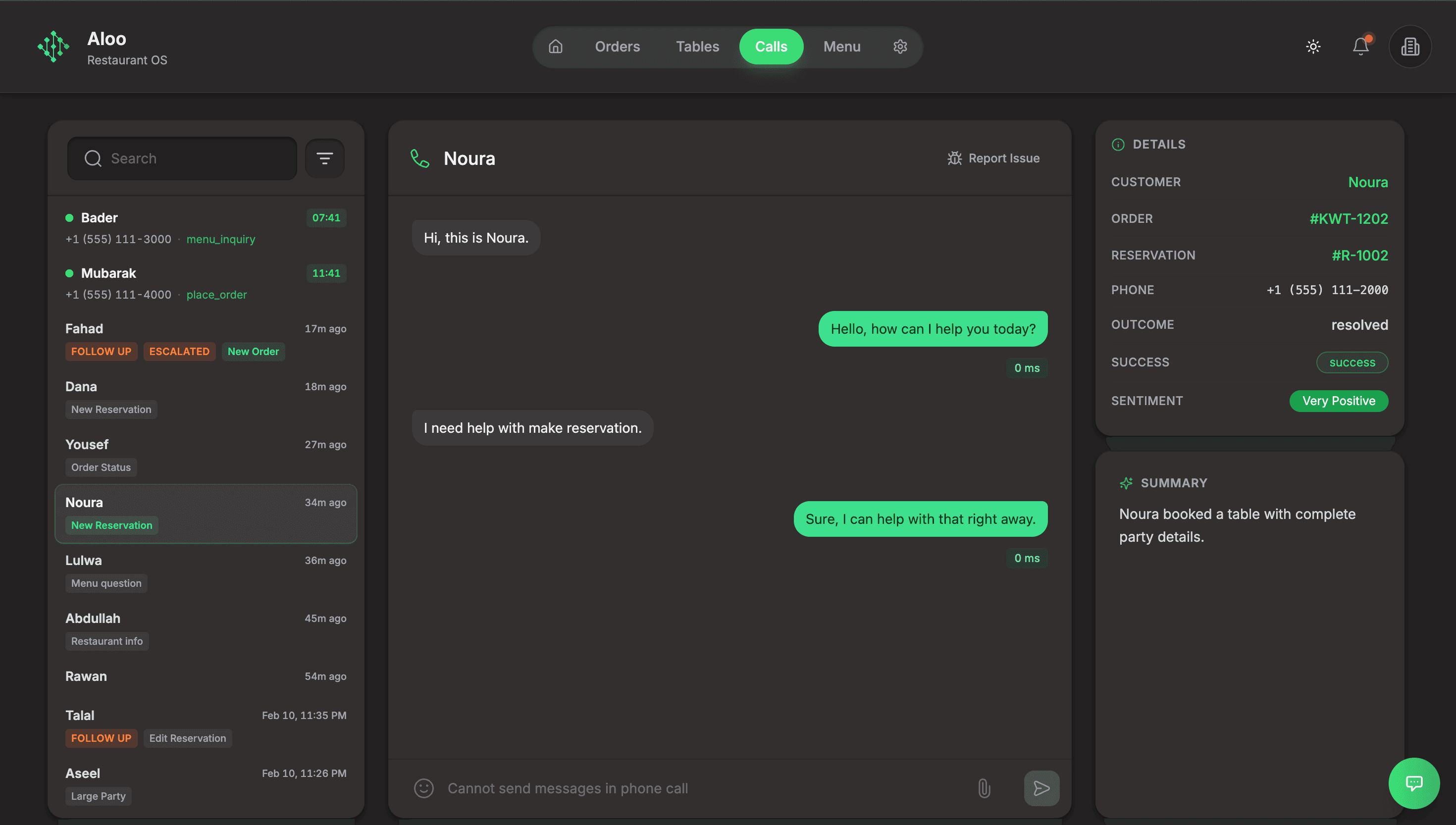 Aloo AI conversation interface